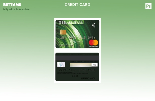 Модерен стил шаблон за мастер картички на белоруската банка